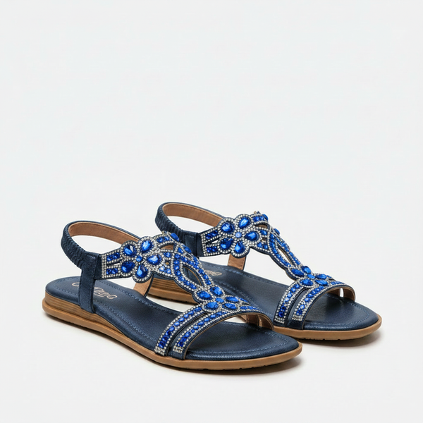 Giselle - Rhinestone Embellished Flat Sandal