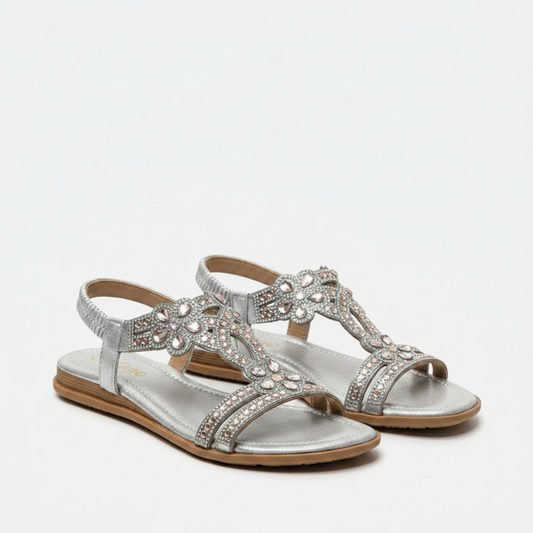 Giselle - Rhinestone Embellished Flat Sandal