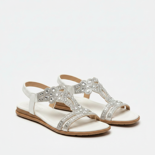 Giselle - Rhinestone Embellished Flat Sandal