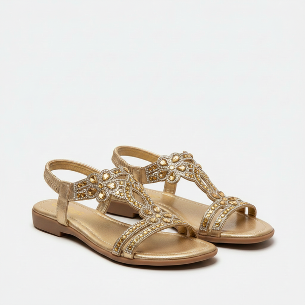 Giselle - Rhinestone Embellished Flat Sandal