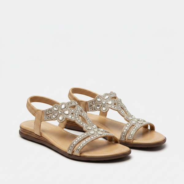 Giselle - Rhinestone Embellished Flat Sandal