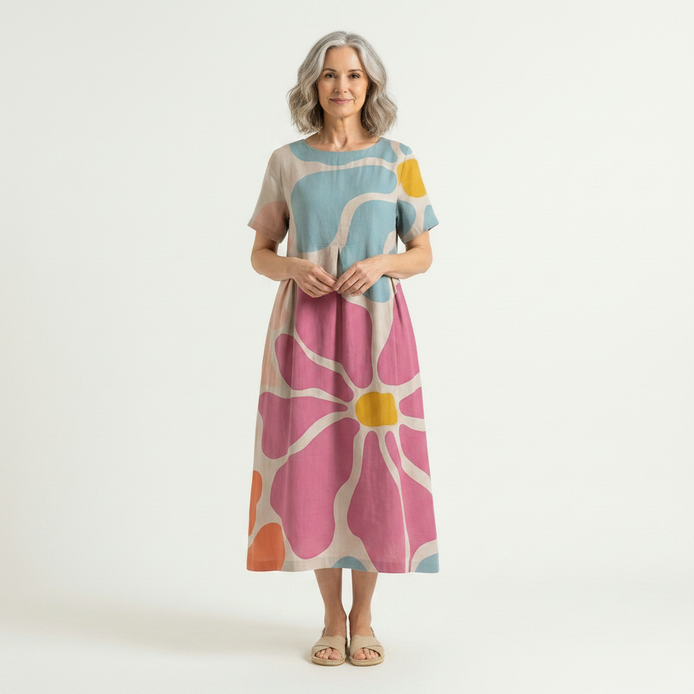 Bloomara - Oversized Floral Print Maxi Dress