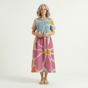 Bloomara - Oversized Floral Print Maxi Dress