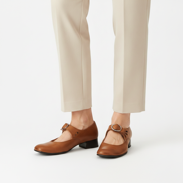 Delphine - Block Heel Buckle Strap Sandal