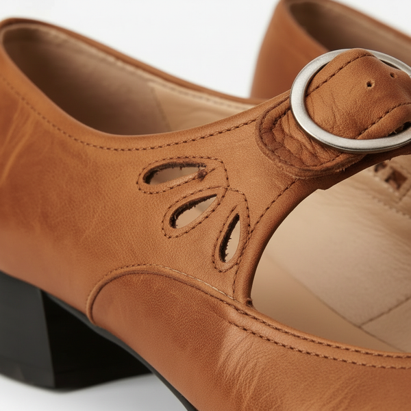 Delphine - Block Heel Buckle Strap Sandal