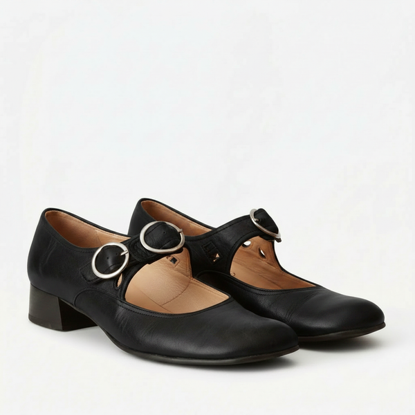 Delphine - Block Heel Buckle Strap Sandal