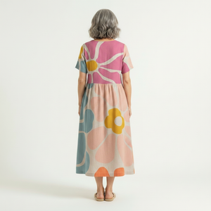 Bloomara - Oversized Floral Print Maxi Dress