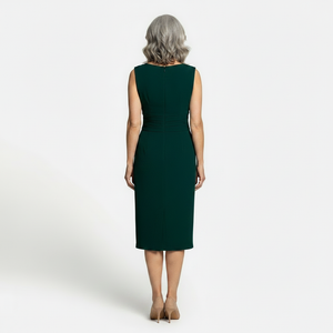 Velourra - Bodycon Pleated Midi Evening Dress