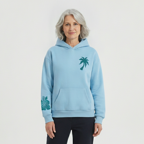 Tropicova - Oversized Tropical Embroidered Hoodie