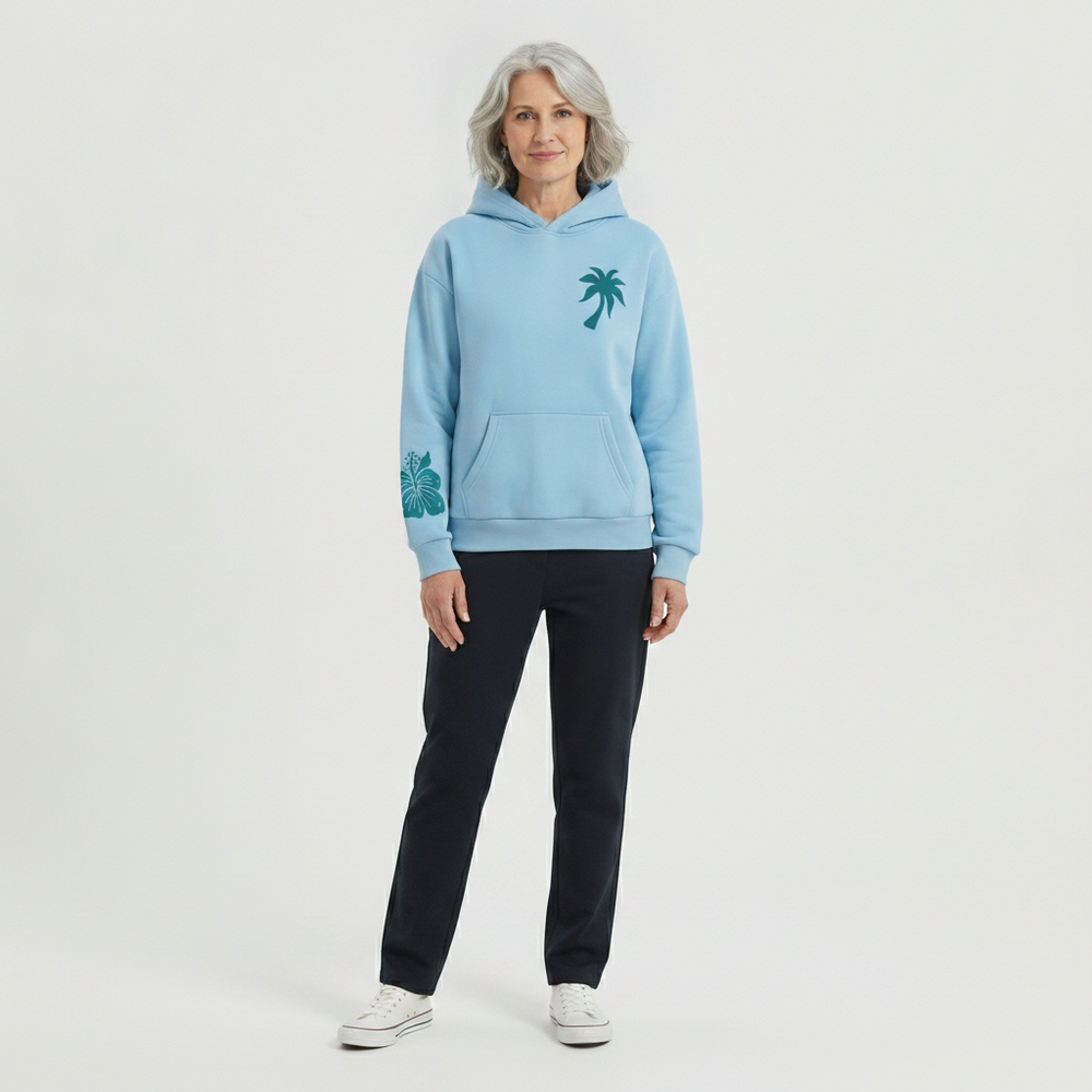 Tropicova - Oversized Tropical Embroidered Hoodie