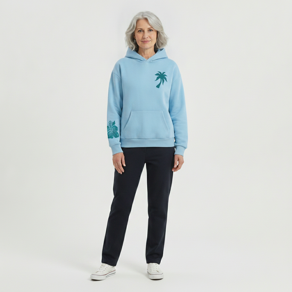 Tropicova - Oversized Tropical Embroidered Hoodie