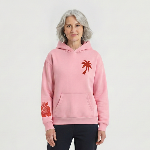 Tropicova - Oversized Tropical Embroidered Hoodie