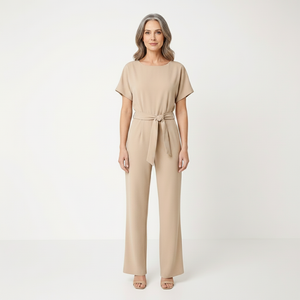 Velouri - Belted Wide-Leg Women's Jumpsuit