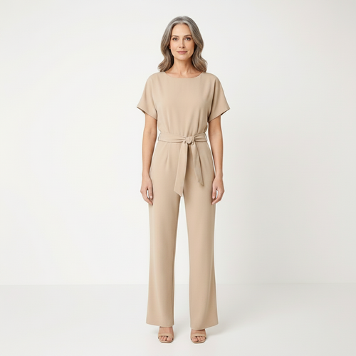 Velouri - Belted Wide-Leg Women's Jumpsuit