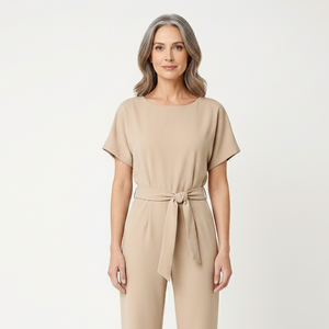 Velouri - Belted Wide-Leg Women's Jumpsuit
