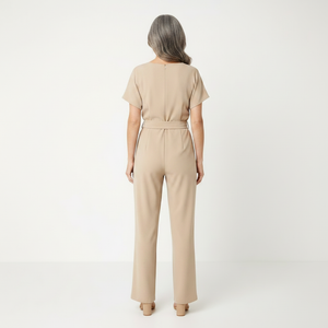 Velouri - Belted Wide-Leg Women's Jumpsuit
