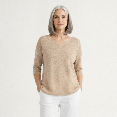 Brezlyn - Loose Fit V-Neck Women's Top