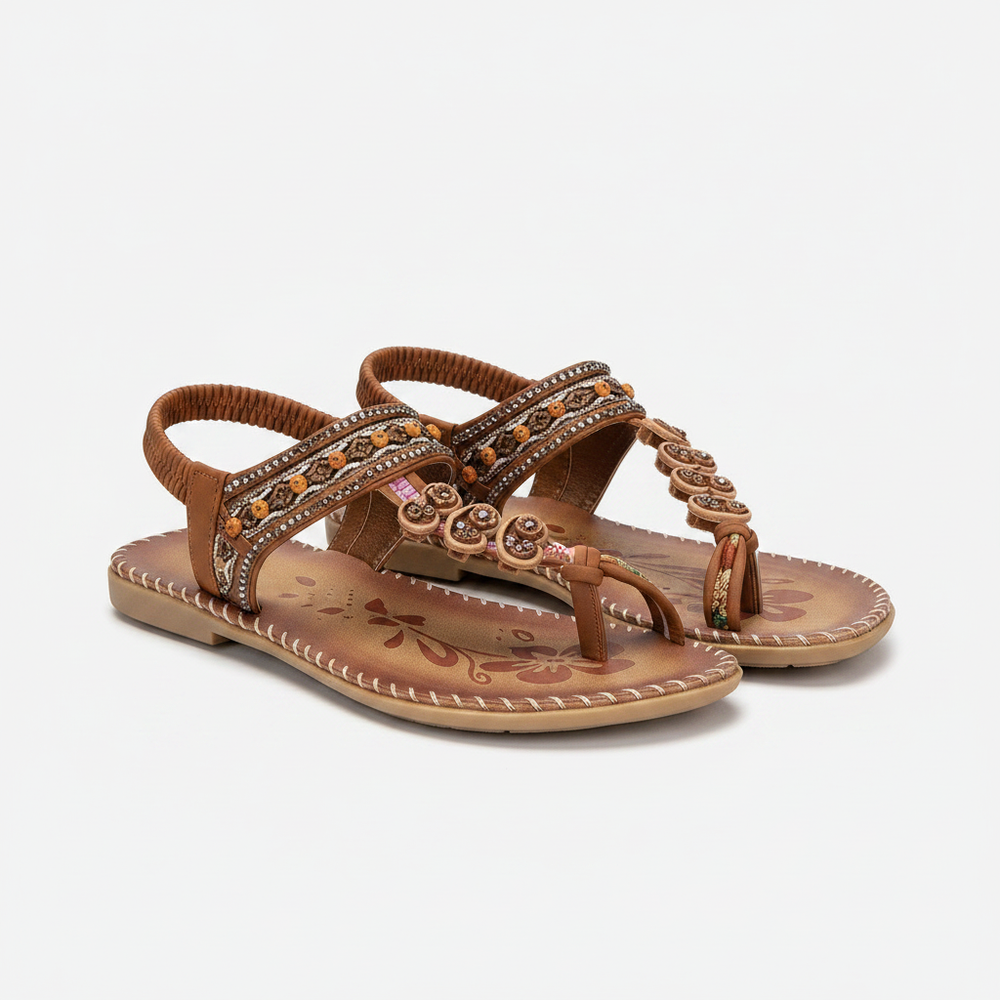 Amaris - Flat Open-Toe Boho Sandal