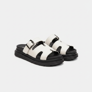 Evelyna - Open-Toe Slide Sandal With Buckle Strap