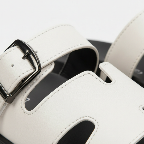 Evelyna - Open-Toe Slide Sandal With Buckle Strap