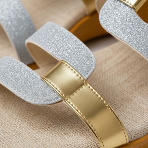 Iselle - Slip-On Glitter Strap Flat Sandal