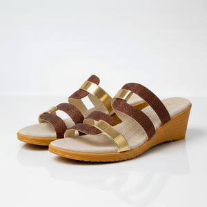 Iselle - Slip-On Glitter Strap Flat Sandal