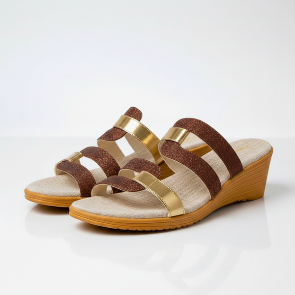 Iselle - Slip-On Glitter Strap Flat Sandal