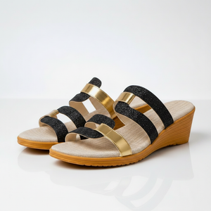 Iselle - Slip-On Glitter Strap Flat Sandal