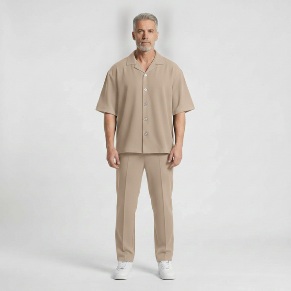 Adrien - Short-Sleeve Button Shirt Trouser Set