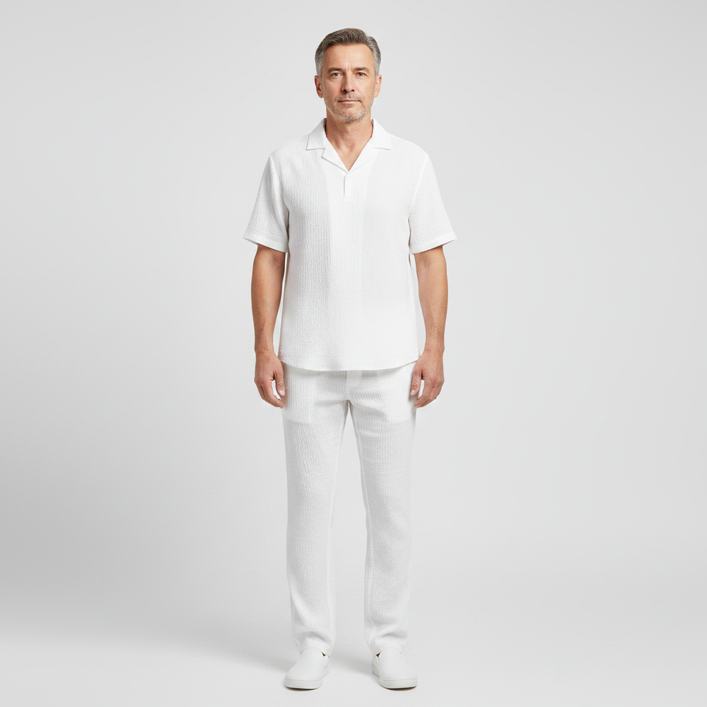 Olivier - Coordinated Short-Sleeve Shirt And Pants Set