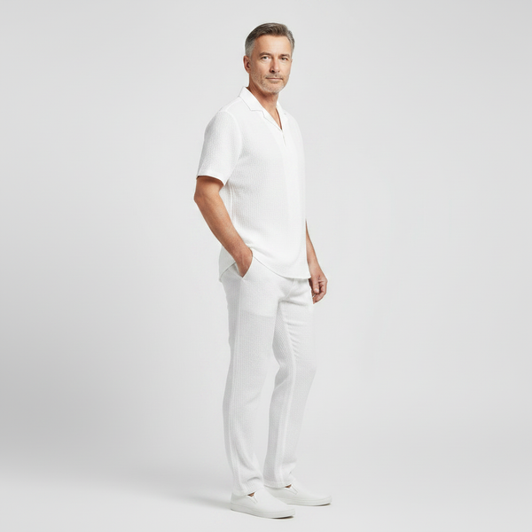 Olivier - Coordinated Short-Sleeve Shirt And Pants Set