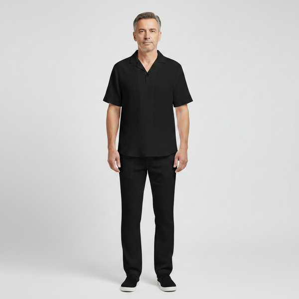 Olivier - Coordinated Short-Sleeve Shirt And Pants Set
