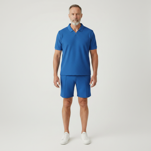 Marcel - Waffle-Textured Polo And Shorts Set
