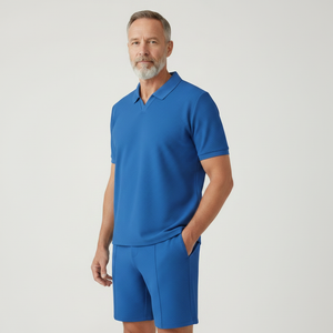 Marcel - Waffle-Textured Polo And Shorts Set