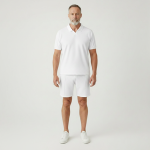 Marcel - Waffle-Textured Polo And Shorts Set