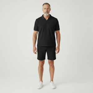 Marcel - Waffle-Textured Polo And Shorts Set