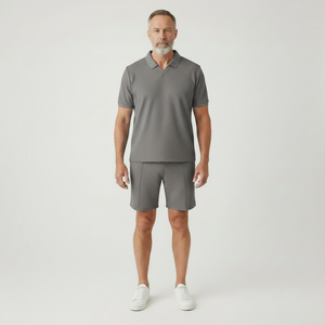 Marcel - Waffle-Textured Polo And Shorts Set