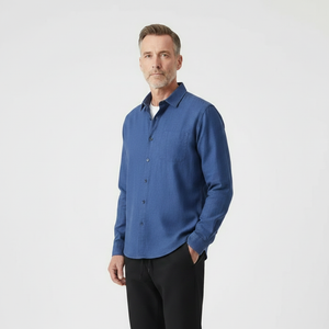 Hugor - Long Sleeve Button-Up Shirt And Pants Set