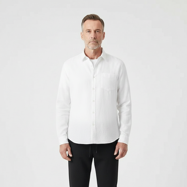 Hugor - Long Sleeve Button-Up Shirt And Pants Set