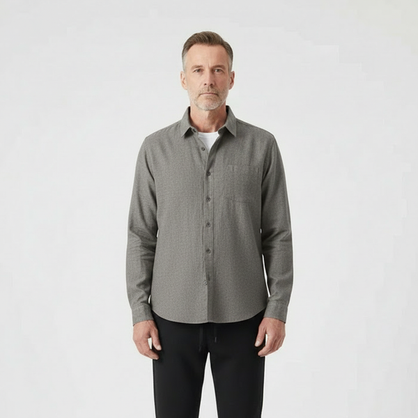 Hugor - Long Sleeve Button-Up Shirt And Pants Set