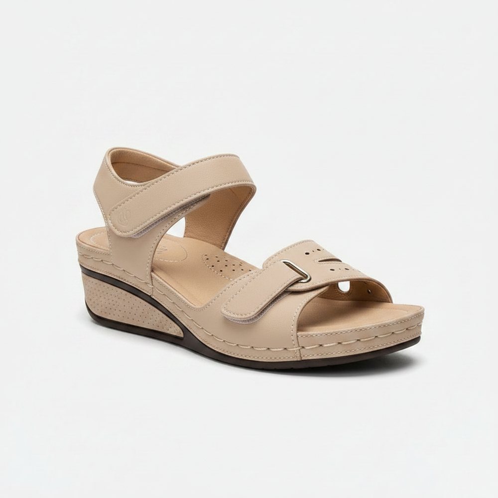 Emilia - Open-Toe Wedge Sandal With Buckle Straps