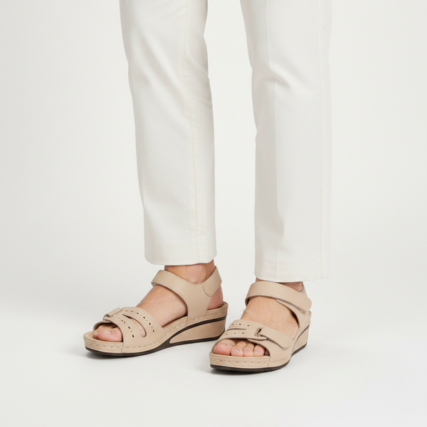 Emilia - Open-Toe Wedge Sandal With Buckle Straps