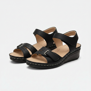 Emilia - Open-Toe Wedge Sandal With Buckle Straps