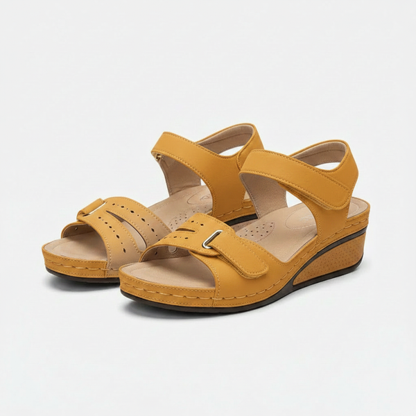 Emilia - Open-Toe Wedge Sandal With Buckle Straps