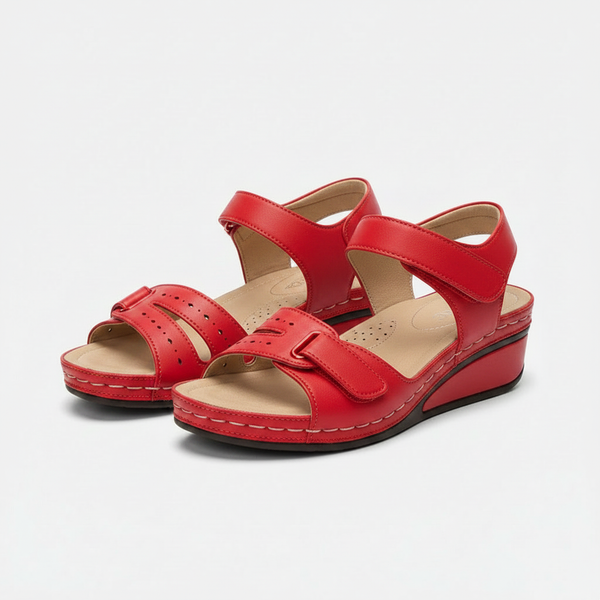 Emilia - Open-Toe Wedge Sandal With Buckle Straps