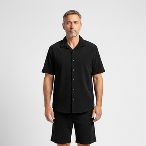 Julian- Short-Sleeve Button-Up Shirt And Shorts Set