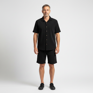 Julian- Short-Sleeve Button-Up Shirt And Shorts Set