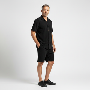 Julian- Short-Sleeve Button-Up Shirt And Shorts Set