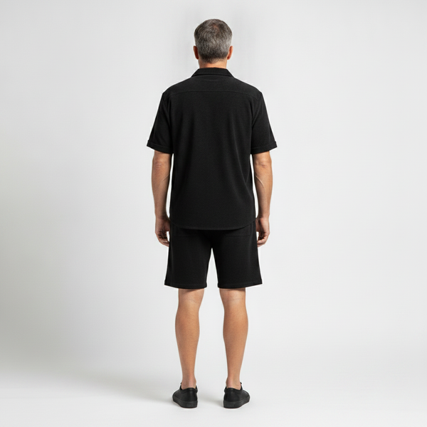 Julian- Short-Sleeve Button-Up Shirt And Shorts Set