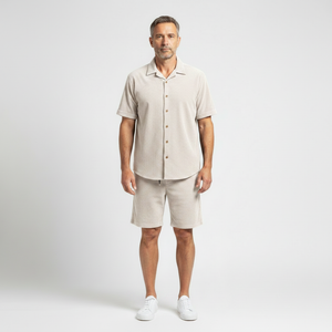 Julian- Short-Sleeve Button-Up Shirt And Shorts Set